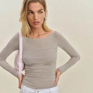 Reformation Julian Knit Top Grey - Size M